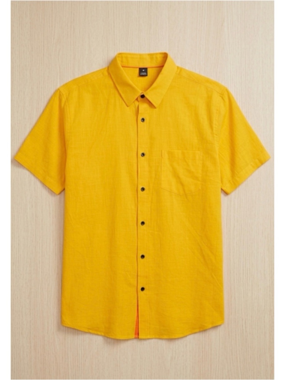 ZEROYAA DESIGN Button Up Collared Shirt, Men’s XL, Yellow